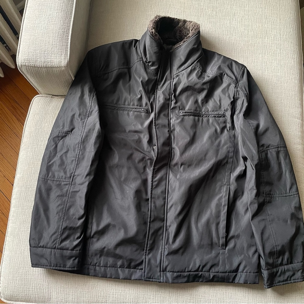 Andrew Marc Black Coat Faux Fur